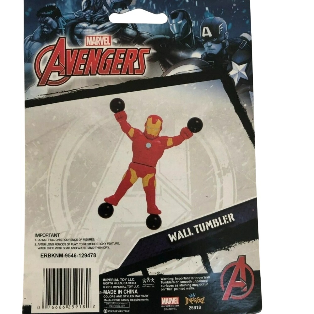Marvel Avengers Iron‎ Man Wall Tumbler Sticky Climbing Toy Red NEW - Picture 2 of 3